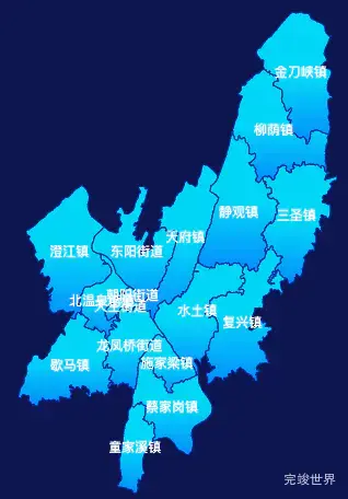 echarts重庆市北碚区地图局部颜色渐变实例代码